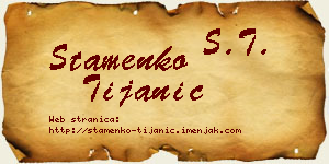 Stamenko Tijanić vizit kartica